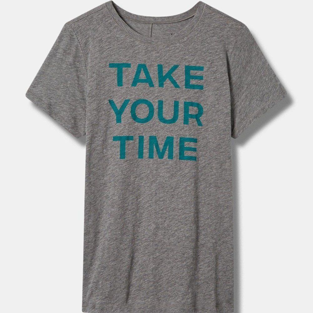 New Take Your Time Vintage Cotton Crew Neck Tee